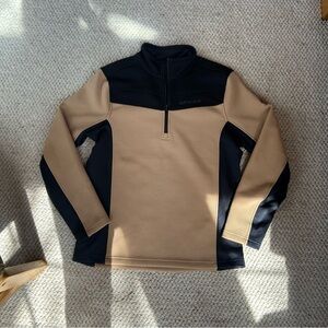 Spyder Black and Tan Fleece Half-Zip Pullover